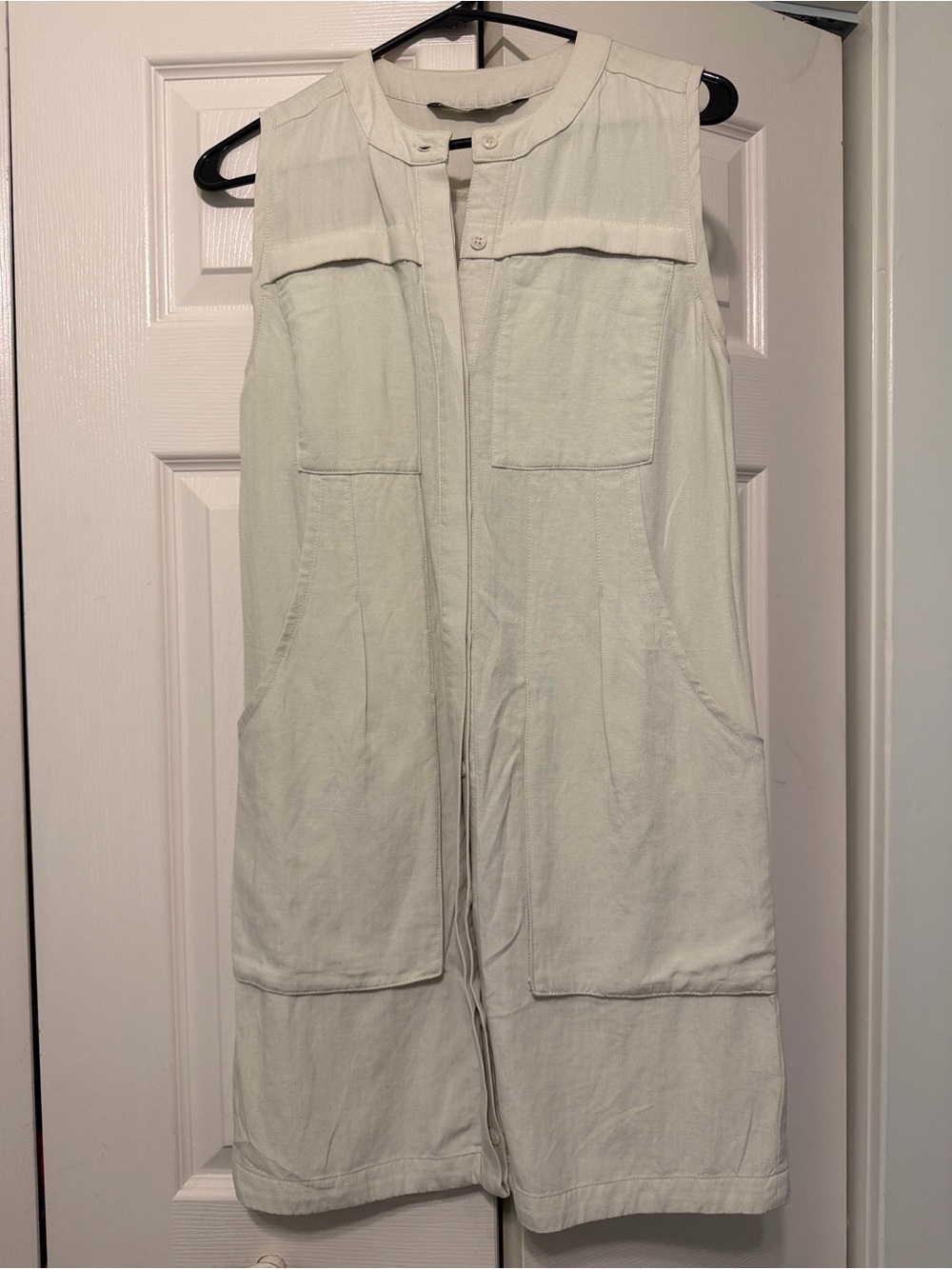 Nau Sleeveless Linen Dress in Light Cream